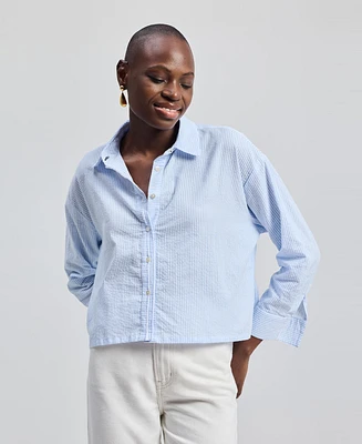 Reistor Women's Crop it like s Hot Shirt Stripes