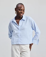 Reistor Women's Crop it like s Hot Shirt Stripes