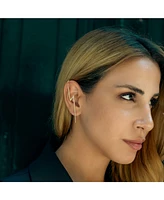 Spero London Sterling Silver Lightning Bolt Ear Crawler With White Gemstones