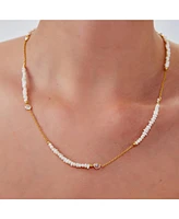Spero London Baroque Irregular Pearl Jewelled Sterling Silver Chain Necklace In Gold
