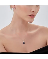 Spero London Blue Saturn Jewelled Sterling Silver Necklace