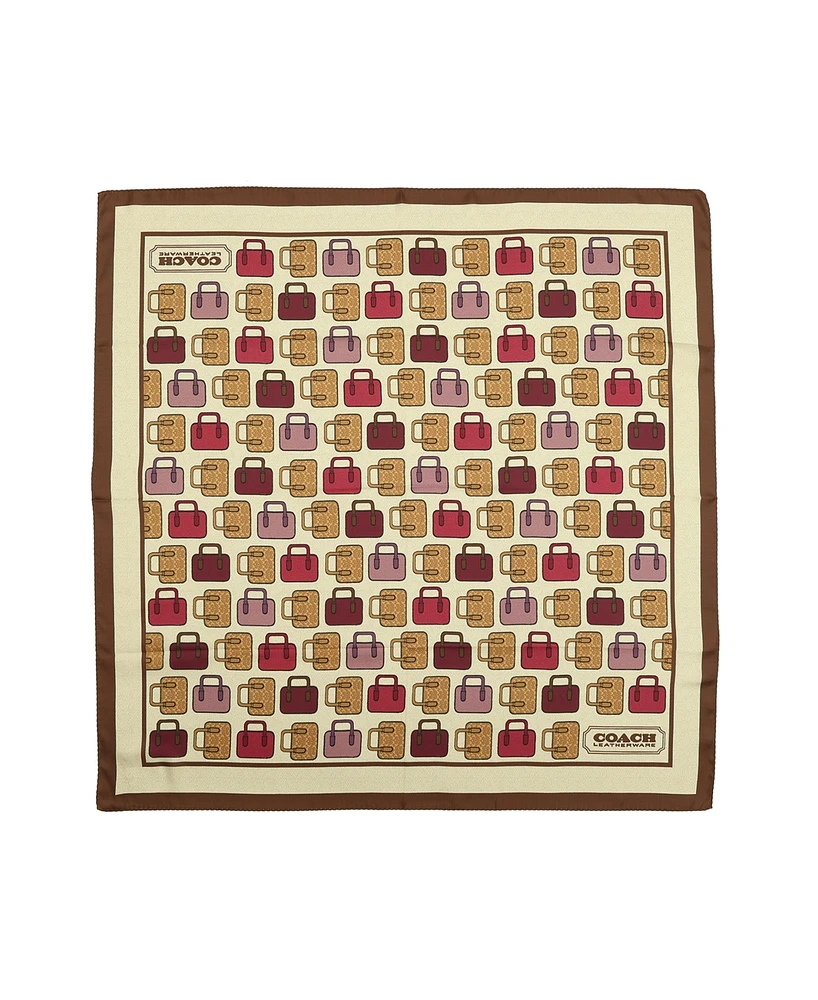 Coach Women's Trompe L'Oeil Bag Print Silk Square Scarf