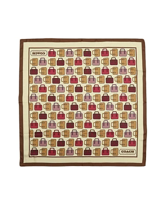 Coach Women's Trompe L'Oeil Bag Print Silk Square Scarf