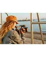 Panasonic Ag-CX350 4K Camcorder with 3-Section Aluminum Video Tripod with Fluid Head and BigBag Simple 15 Dslr Roller Bag
