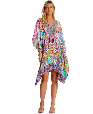 La Moda Clothing Women's Short Kaftan Dress