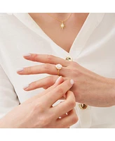 Spero London Natural Irregular Baroque Pearl Adjustable Sterling Silver Hammered Ring