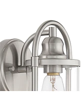 Avani Rustic Farmhouse Outdoor Wall Light Fixture Brushed Nickel 10 1/4" Clear Glass for Exterior Barn Deck House Porch Yard Patio Outside Garage