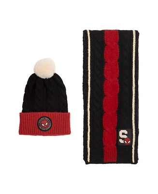 Marvel Men's Spider-Man Great Power Great Responsibility Adult 2-Pack Cable Knit Beanie & Scarf Set