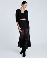Kenneth Cole Women's Godet Fit & Flare Pull-On Maxi Skirt