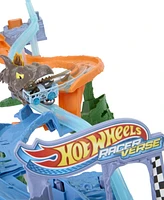 Hot Wheels RacerVerse Jurassic World Crash & Splash Track Set & Die-Cast Dinosaur Toy Car