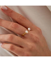 Spero London Double Sterling Silver Adjustable Open Ring