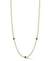 Rachel Zoe 14K Gold Plated Sterling Silver Station Necklace with Curb Chain