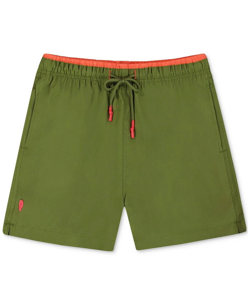 Sunset and Vines Men's Solid Woven Swim Trunks