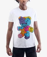 heads or tails Men's Smiley Bear Rhinestone Crew T-Shirt