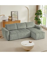 Convertible Sectional Sofa Couch, Modern Fabric 3 Seater L-Shaped Couch for Living Room, Apartment, Office, Small Space