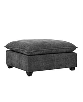 Comfy Cloud Couch Sectional Sofa with 2 Ottomans (Grey)