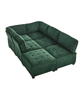 U-Shaped Modular Sectional Sofa with Reversible Chaise