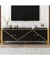 70.9" Tv Stand for TVs up to 75", Media Console with 2 Cabinets