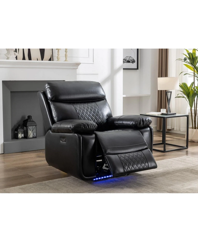 Power recliner with Led Strip Black color