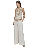 Dkny Petite Printed Sleeveless Knit Top