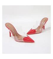 Canice Heart Tipped Clear Mules
