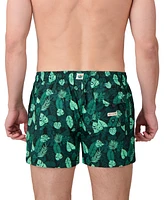 Sunset and Vines Men's Leaf-Pattern Woven Swim Trunks