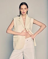 Kenneth Cole Women's Luxe Twill Triple-Pocket Vest