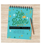 Life is Better with Crossword Puzzles Book Spiral Puzzle Pad