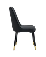 2 Black Pu Dining and Living Room Chairs (Set of 2)