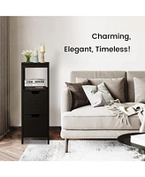Bathroom Wooden Floor Cabinet Multifunction Storage Rack Stand Organizer