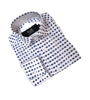 Elie Balleh Big Boys White Dotted Slim Fit Shirt for