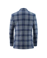 Elie Balleh Boys Slim Fit Buffalo Plaid Blazer