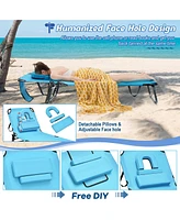 Gymax Folding Chaise Lounge Chair Bed Adjustable Patio Beach Camping Recliner