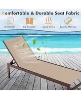 Gymax Aluminum Patio Chaise Lounge Outdoor Adjustable Lounge Chair W/ 6-Position Backrest