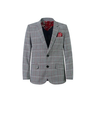 Elie Balleh Boys Plaid Blazers Sports Coat Jacket by Grey