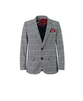 Elie Balleh Boys Plaid Blazers Sports Coat Jacket by Grey