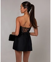 Heiress Beverly Hills Women's Strapless Sheen Corset Mini Dress