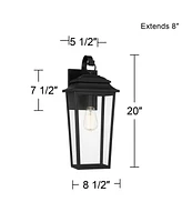 Bellis Verde High Traditional Outdoor Wall Light Fixture Mount Porch House Exterior Outside Lantern Led Bulb Waterproof Weatherproof Textured Black Me
