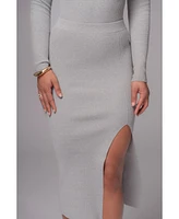 Jluxlabel Women's Grey Cardinal Essential Knit Skirt
