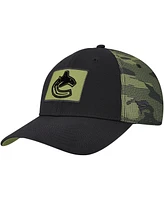 Fanatics Men's Black Vancouver Canucks Authentic Pro Military Appreciation Adjustable Hat