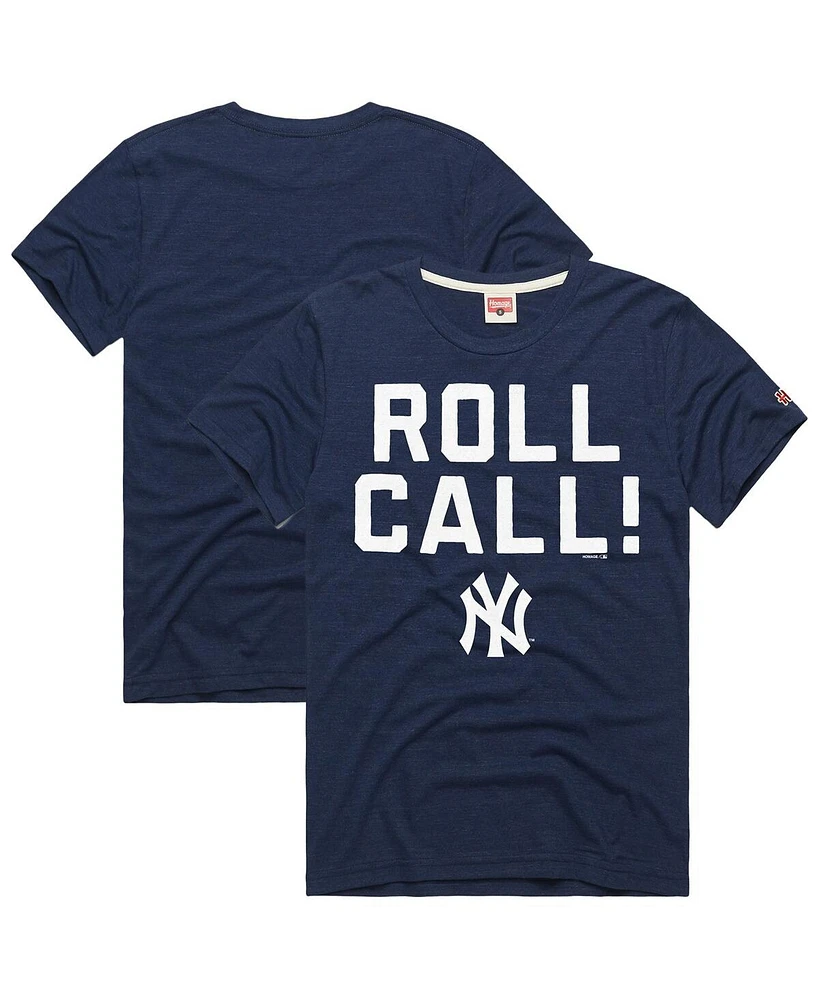 Homage Men's Navy New York Yankees Hyper Local Tri-Blend T-Shirt