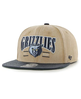 '47 Brand Men's Khaki/Navy Memphis Grizzlies Chilmark Captain Snapback Hat