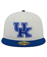 New Era Men's Cream Kentucky Wildcats Chrome 59FIFTY Fitted Hat