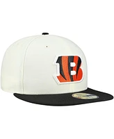 New Era Men's Cream/Black Cincinnati Bengals Main 59FIFTY Fitted Hat