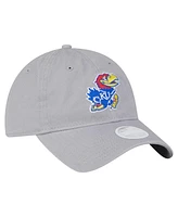 New Era Women's Gray Kansas Jayhawks Logo 9TWENTY Adjustable Hat