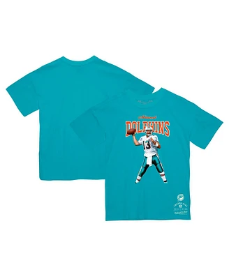 Mitchell & Ness Men's Dan Marino Aqua Miami Dolphins Sideline Retired Player T-Shirt