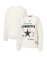 Mitchell & Ness Women's Cream Dallas Cowboys Lightweight 3.0 Logo Pullover Sweatshirt