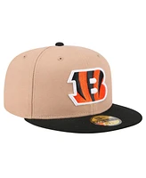 New Era Men's Tan Cincinnati Bengals Logo Main 59FIFTY Fitted Hat