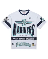 Mitchell & Ness Men's White Seattle Mariners Cooperstown Collection Team Origins Premium T-Shirt