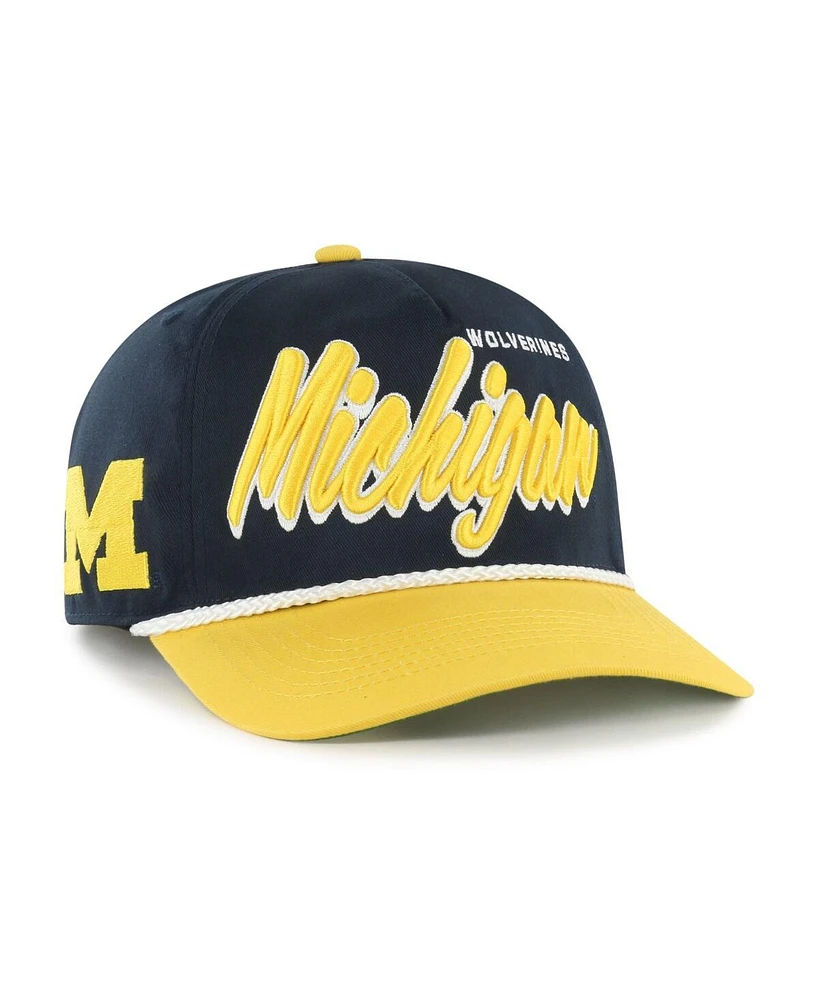 '47 Brand Men's Navy Michigan Wolverines Drop Shadow Rope Hitch Adjustable Hat